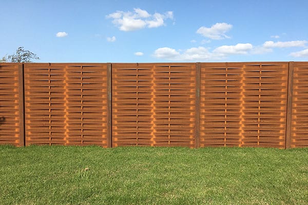 long lasting corten galvanised fence panel