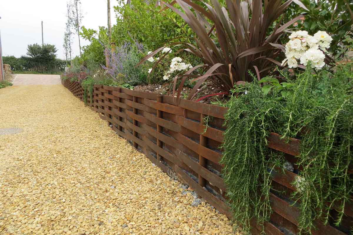 woven steel fencing for raised garden beds