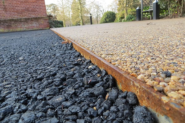 resin bonded surface edging for driveways