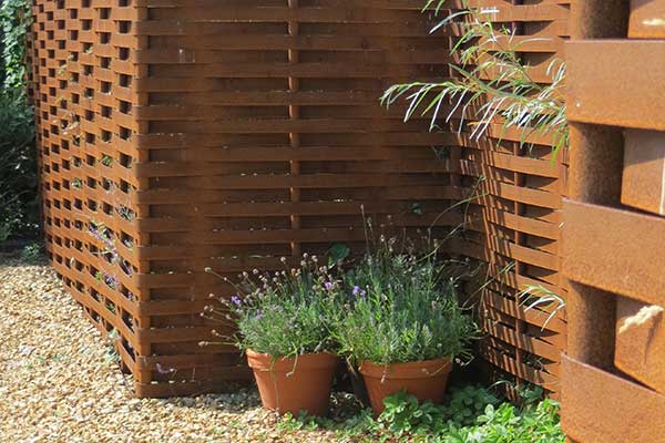angled woven steel fencing